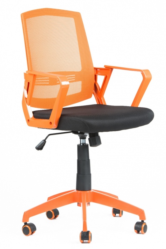 studentská židle SUN, oranžové područky, oranžový opěrák, černý sedák gallery main image