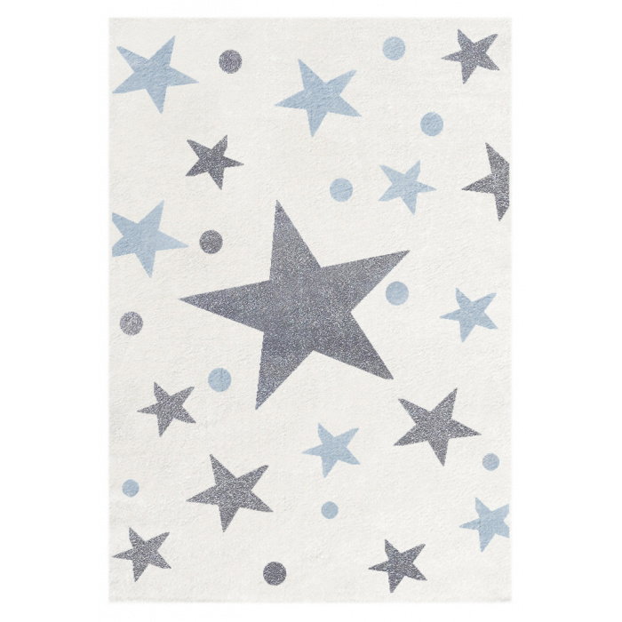 Dětský koberec STARS krémová/modrá 