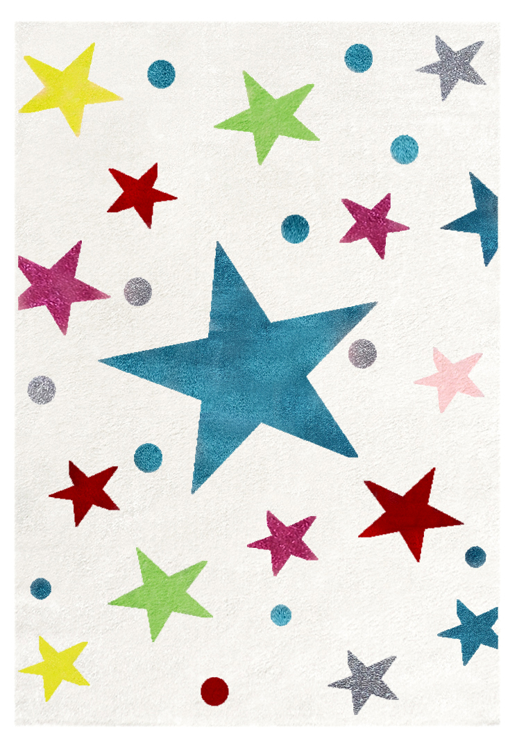 Dětský koberec STARS krémová/multicolor  gallery main image