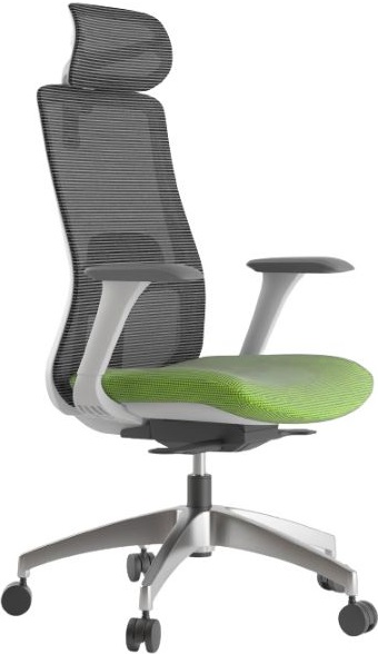 Kancelářská židle WISDOM, šedý plast, zelená gallery main image