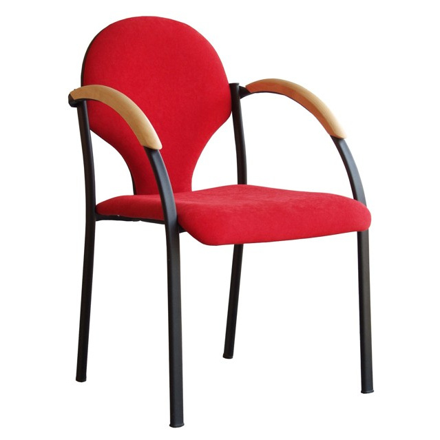 židle NEON černý plast, dřevěné područky