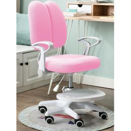 Rostoucí židle s podnoží a šlemi, růžová/ bílá, ANAIS