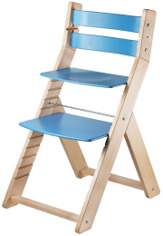 Rostoucí židle SANDY natur/ modrá