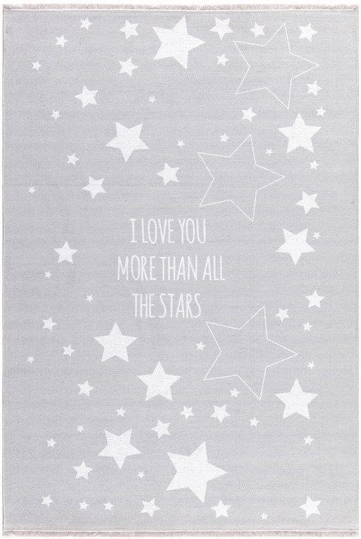 Dětský koberec LOVE YOU STARS šedá/bíla 100x160 cm_