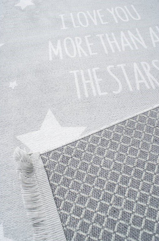 Dětský koberec LOVE YOU STARS šedá/bíla 100x160 cm_