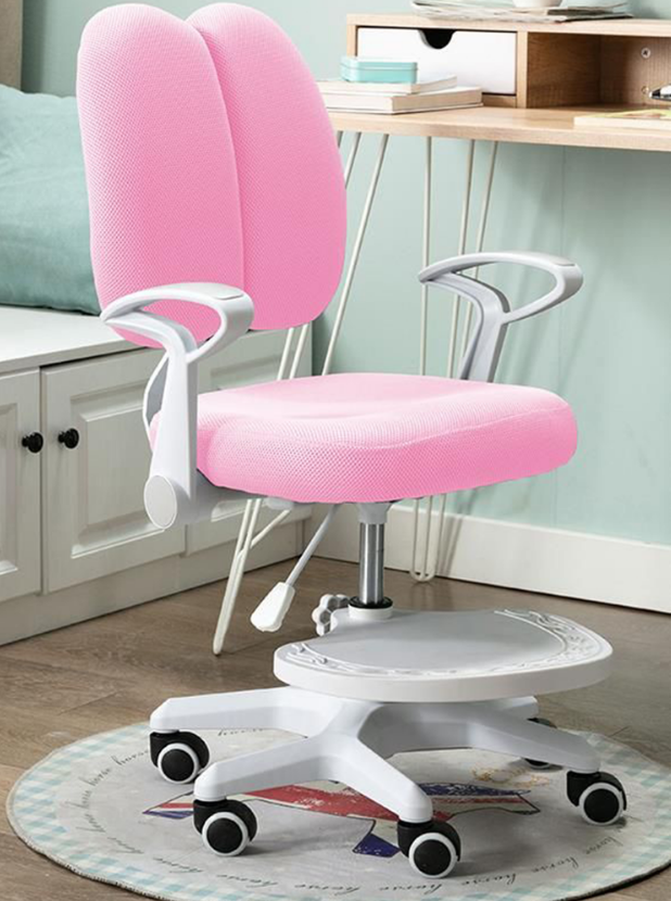 Rostoucí židle ANAIS s podnoží a šlemi, růžová