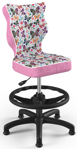 Dětská židle Petit Black 4 HC+F s opěrným kruhem, motýlci