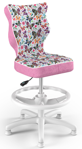 Dětská židle Petit White 4 HC+F s opěrným kruhem, motýlci