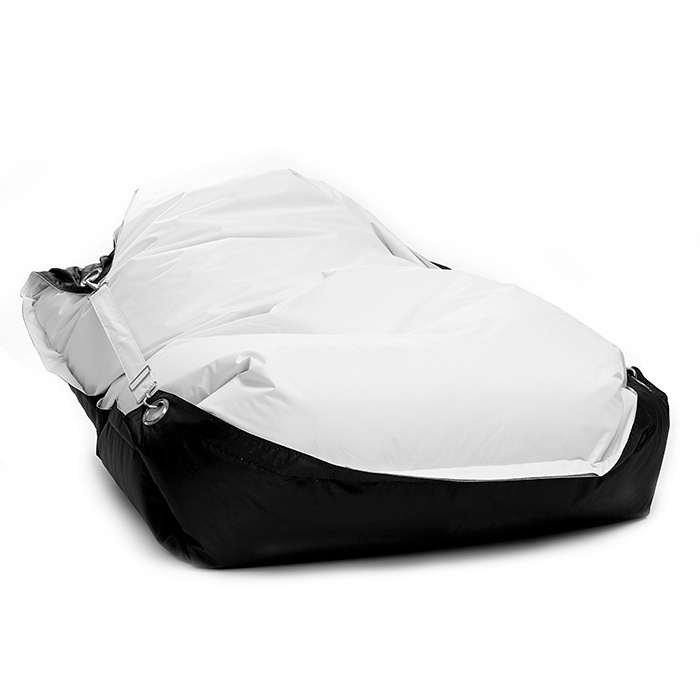 Sedací pytel Omni Bag Duo s popruhy White-Black 181x141