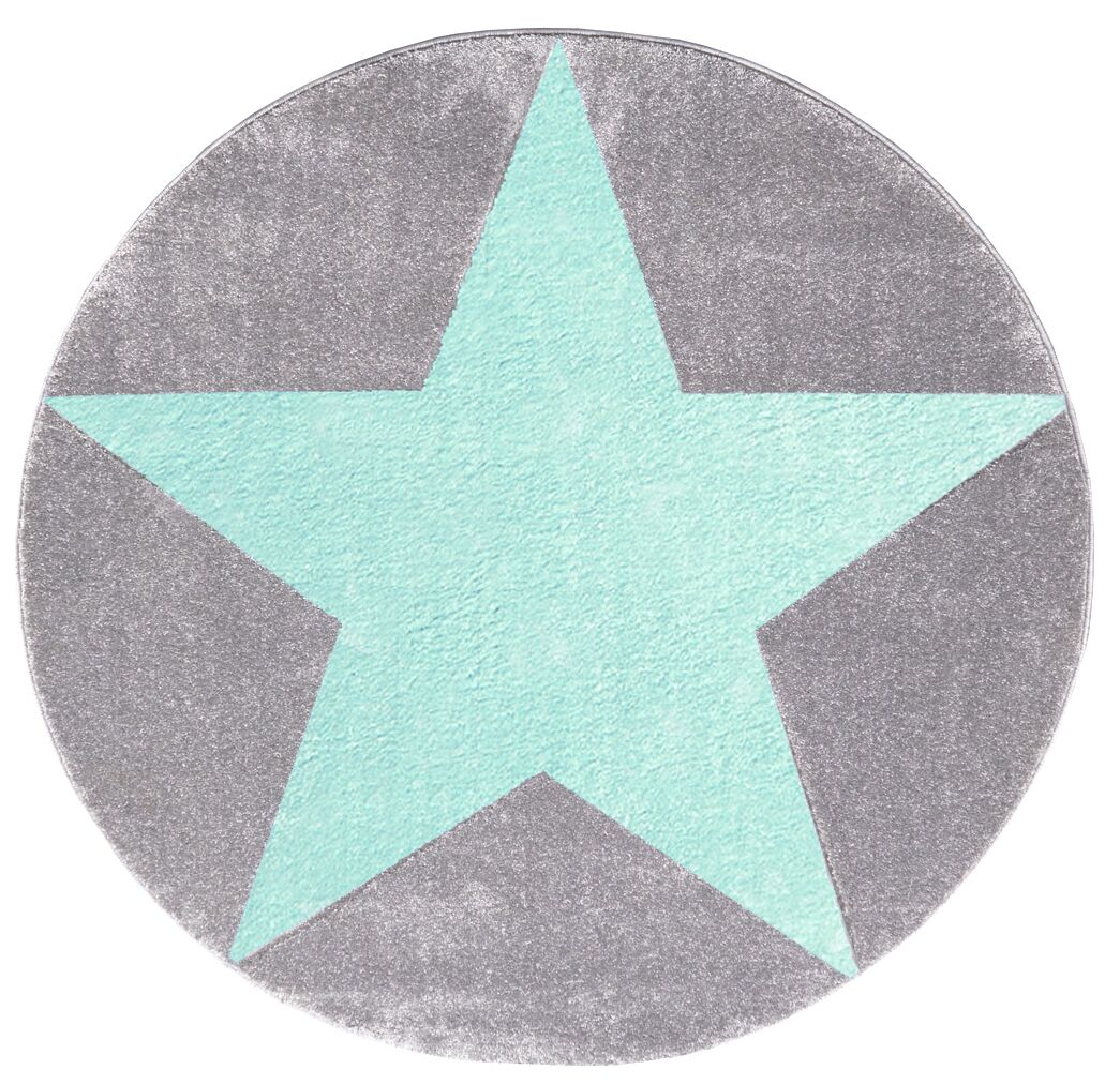 Dětský koberec STAR stříbrno-šedý/mátový gallery main image