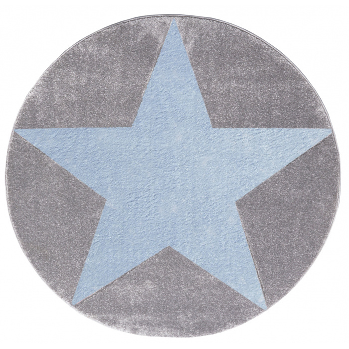 Dětský koberec STAR stříbrno-šedý/modrý