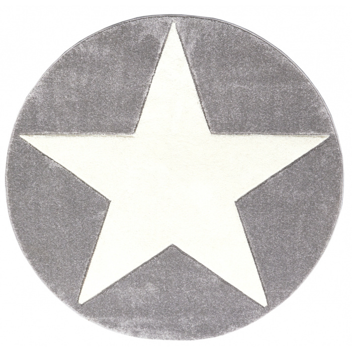Dětský koberec STAR stříbrno-šedý/bílý