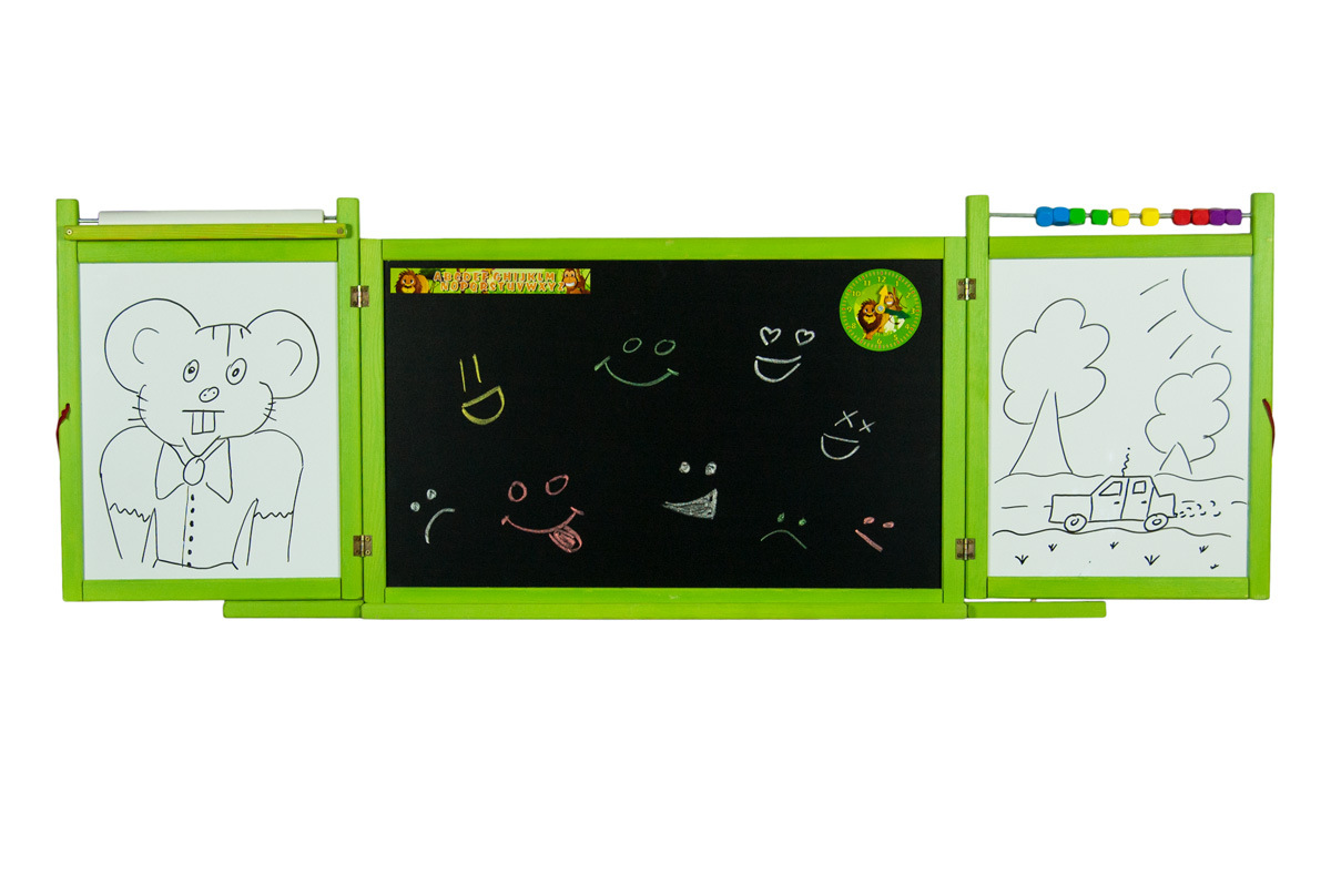 Dětská magnetická/křídová tabule na stěnu - zelená  gallery main image