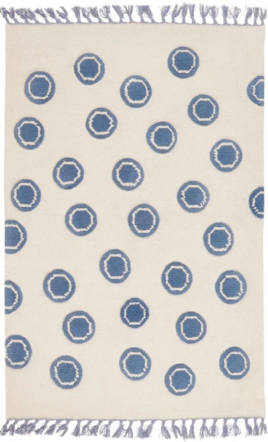 Dětský koberec Ring - krémovo-modrý 120x180 cm gallery main image