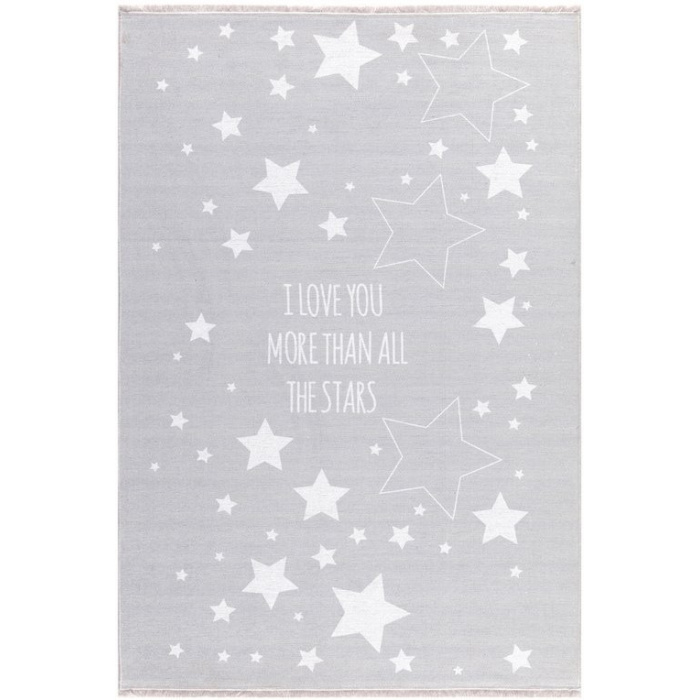 Dětský koberec LOVE YOU STARS šedá/bíla 100x160 cm