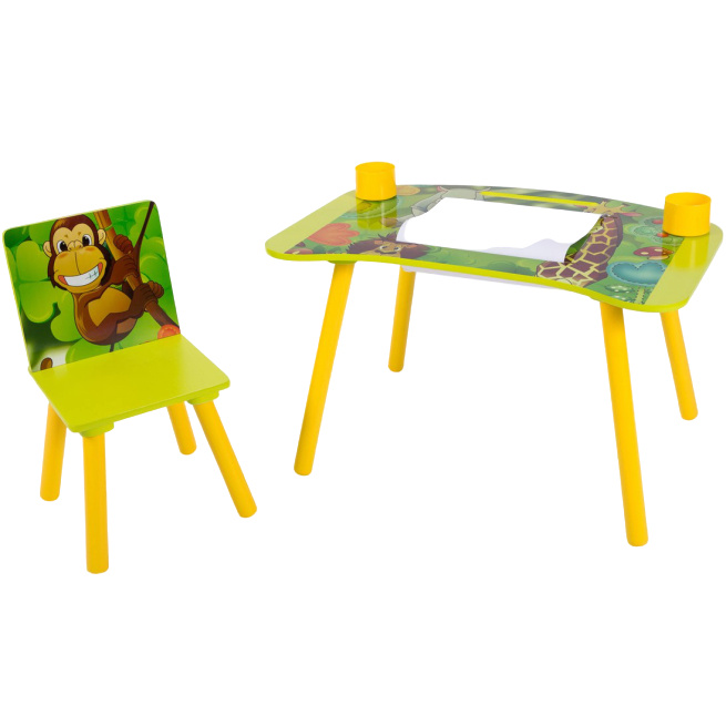 Dětský kreslící stůl s židlí JUNGLE