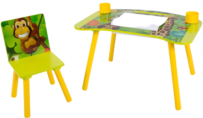 Dětský kreslící stůl s židlí JUNGLE gallery main image