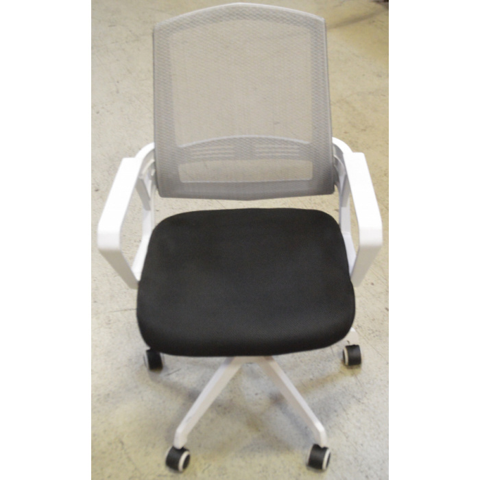 židle SUN, bílé područky, bílý opěrák, černý sedák, č. AOJ627