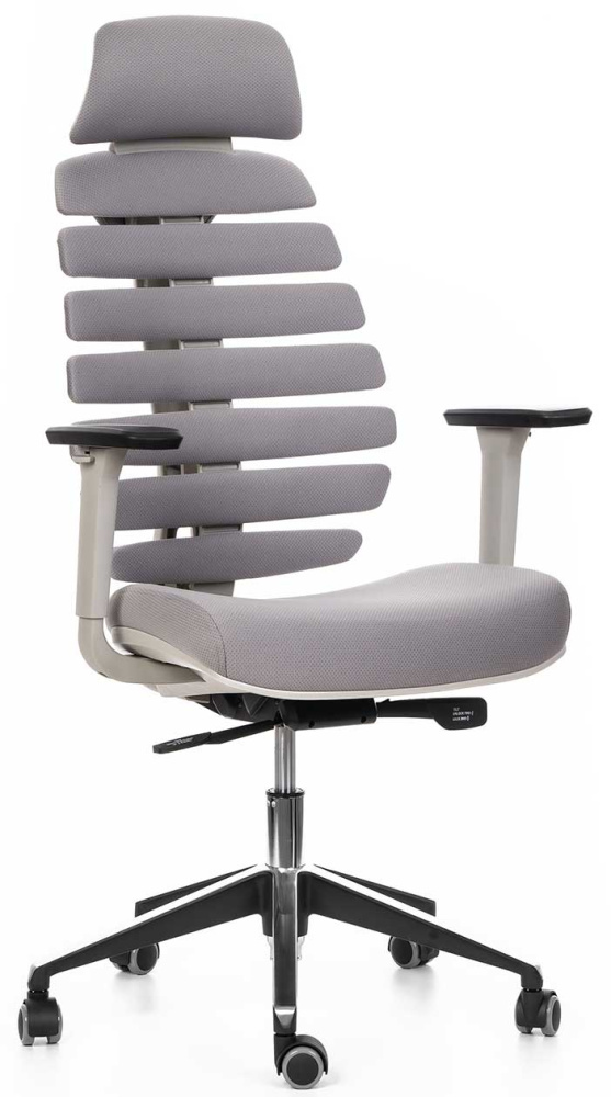 kancelářská židle FISH BONES PDH šedý plast, 26-64 šedá, 3D područky - vzorkový kus ROŽNOV p. R. gallery main image
